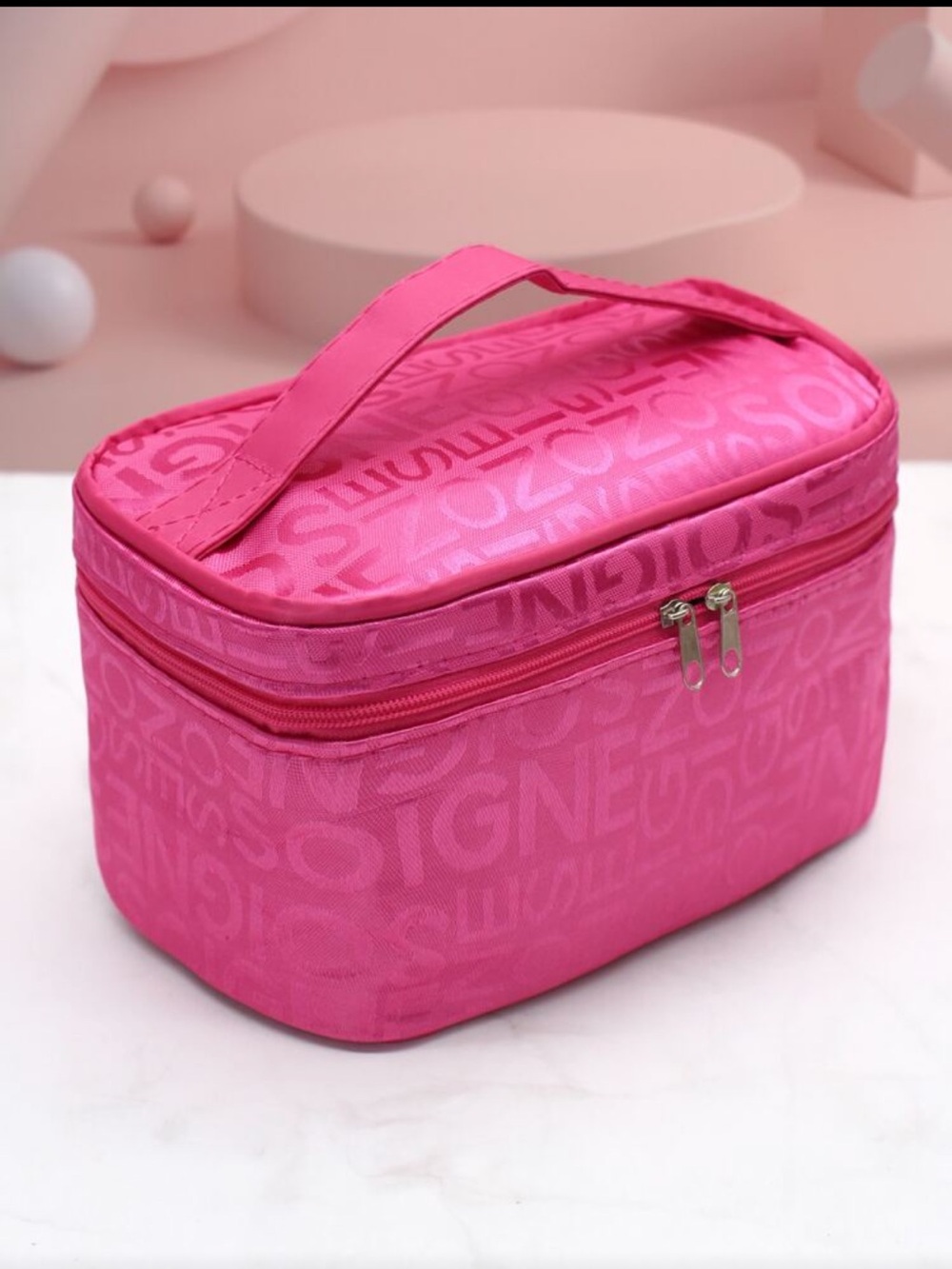 Hot Pink Travel Cosmetic Bag
